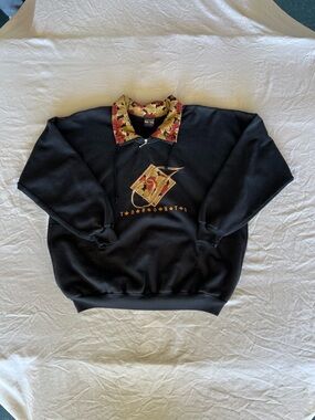 CITYSCAPE Toronto Embroidered Collared Men's XL Black Fleece Sweatshirt